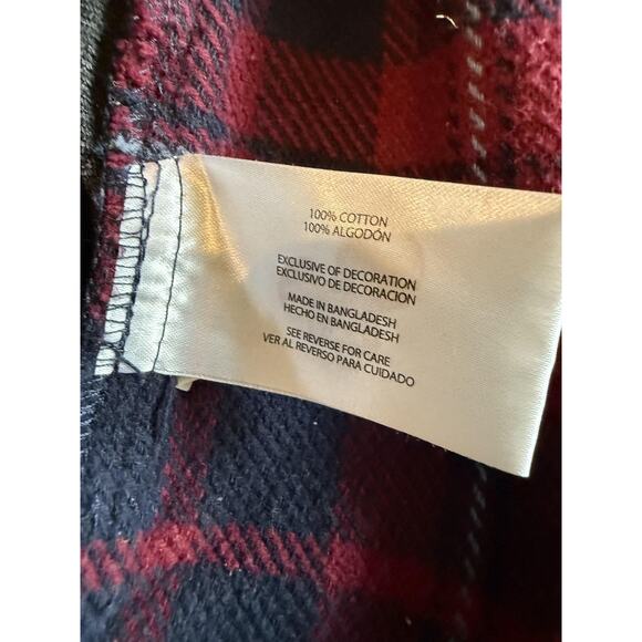 Orvis Shirt Mens Medium Red Blue Plaid Flannel Fleece Lined Heavyweight Pockets - Picture 6 of 9